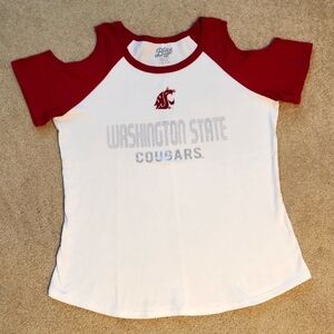 Washington State Cougars T-Shirt With Cold Shoulder